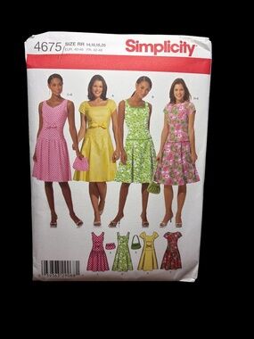 Simplicity 4675 Dresses and Fabric Purses Pattern Sizes 14-20 - Uncut/New